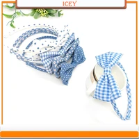 1pc blue headbands bow tie headwear cute scrunchie girl hair accessories set