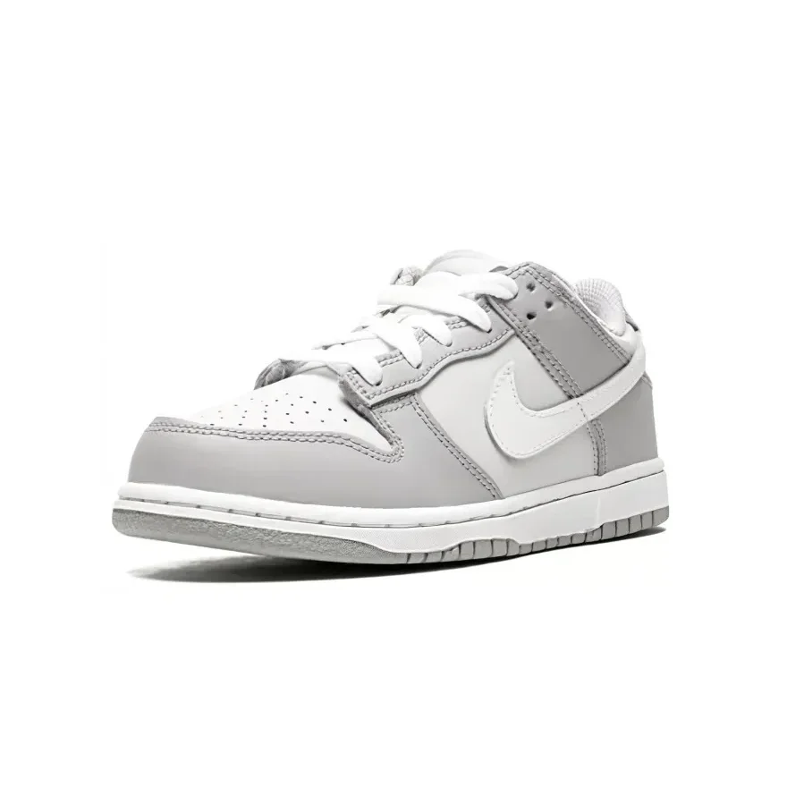 Nike Dunk Grey Удобные повседневные низкие детские кроссовки серо-белого цвета для