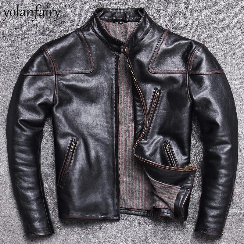 

Leather Jacket Men Genuine Clothing Korean Spring Autumn Horsehide Mens Short Coats Male Motorcycle Leather Jacket Chaquetas Lq