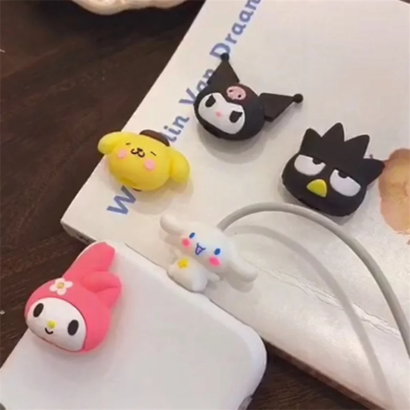 

New Sanrios MyMelody Kuromi Cinnamoroll Cartoon Iphone Data Cable Protective Cover Mini and Easy to Carry Creative Small Gift