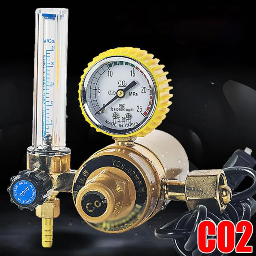 

Electrical Heated Carbon Dioxide Meter Pressure Reducer, 36V 110V 220V, CO2 Pressure Regulator Valve Flow Meter Gauge редуктор