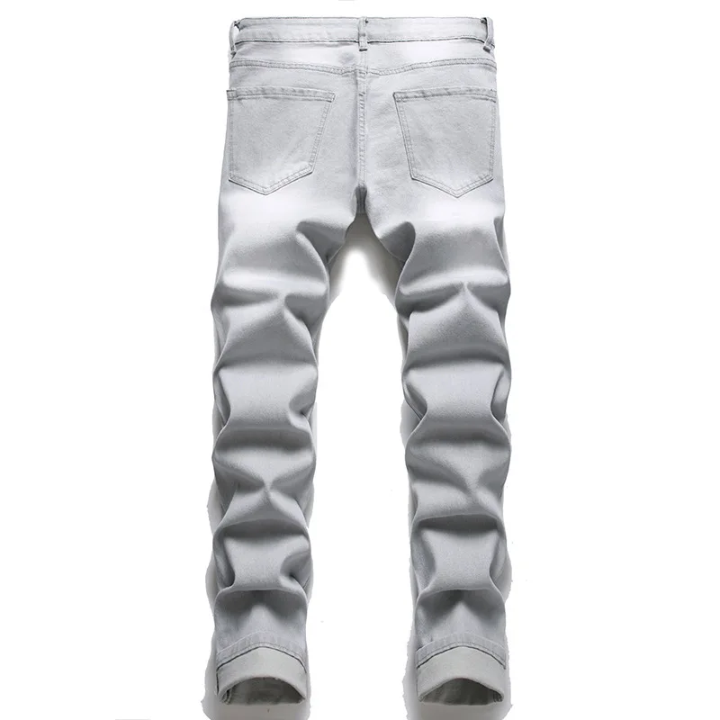 Новинка 2022 рваные зауженные прямые Стрейчевые мужские джинсы в европейском и