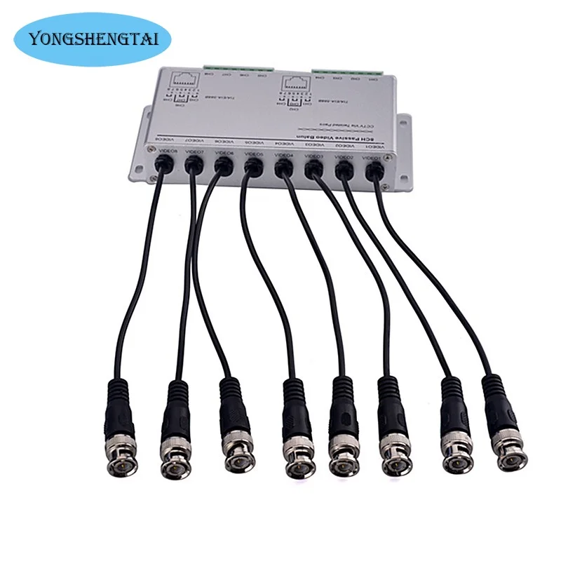 

8CH HD CVI/TVI/AHD Passive Transceiver 8Channels Video Balun Adapter Transmitter BNC to UTP Cat5/5e/6 Cable 720P 1080P