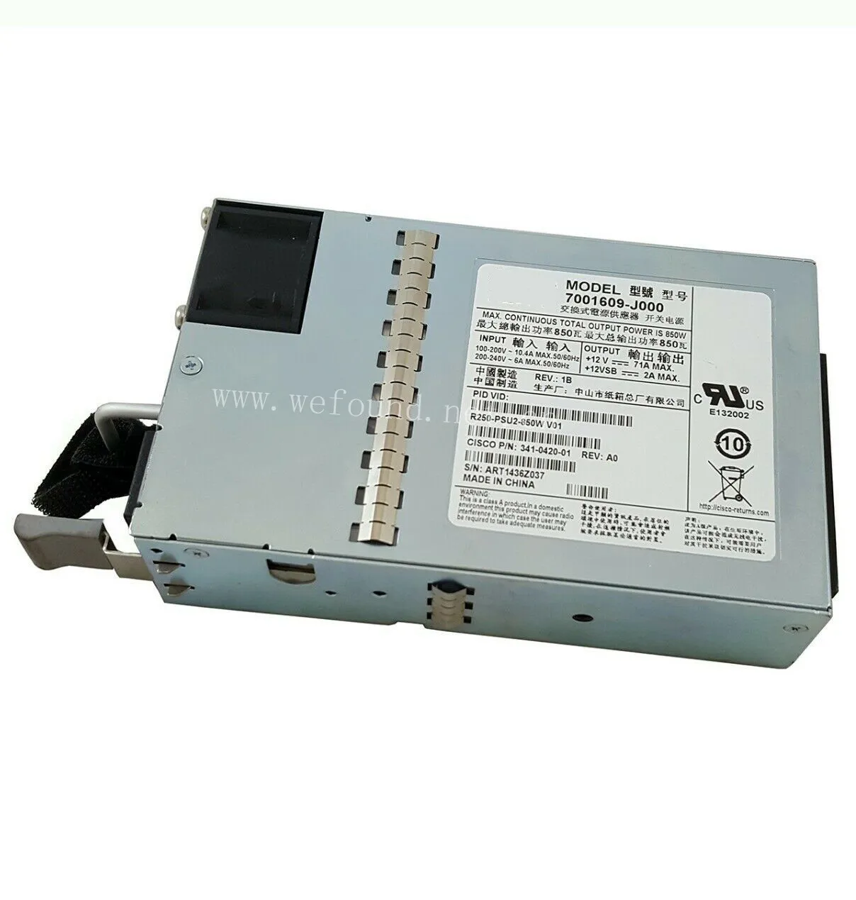 100% Test For Power Supply For R250-PSU2-850W 341-0420-01 C250 7001609-J000 Work Good