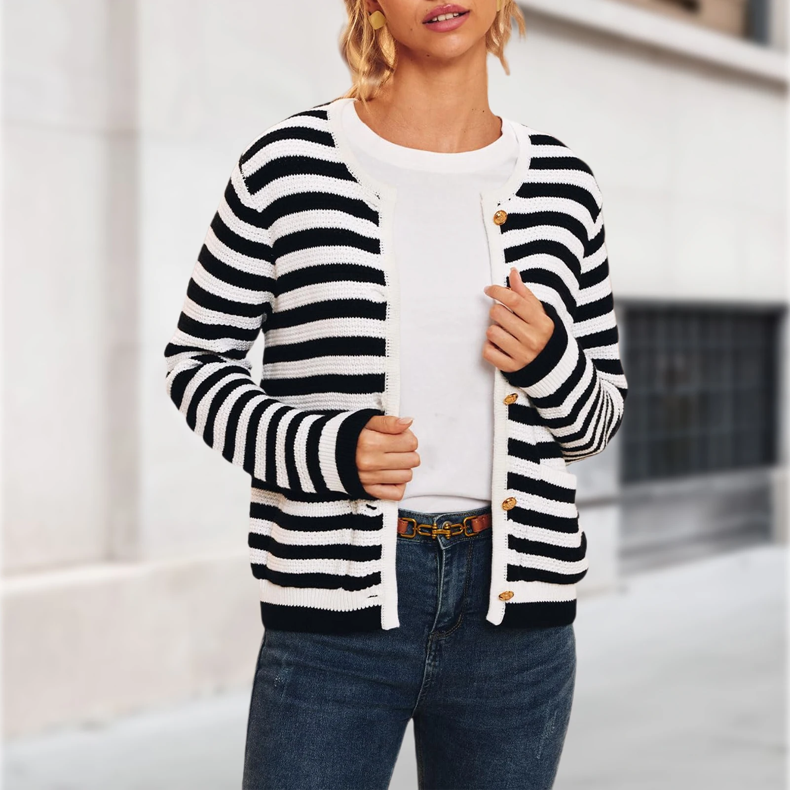 

Женский кардиган с длинным рукавом, мягкий кардиган на пуговицах с карманами, удобная элегантная одежда на весну и осень