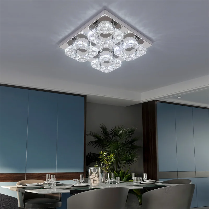 Crystal LED Ceiling Light with Changeable Crystal Chandeliers 4