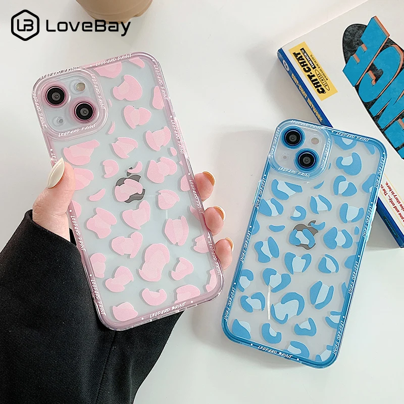 

Lovebay Fashion Leopard Print Pattern Phone Case For iPhone 11 12 13 Pro Max X XR XS Max 7 8 Plus SE20 Clear Soft TPU Back Cover