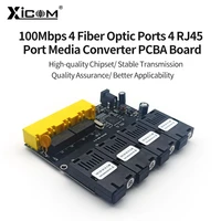 1 pcs pcba board ethernet fiber switch 10100m 20km 4sc fiber 4rj45 single mode fiber optical media converter 13101550nm