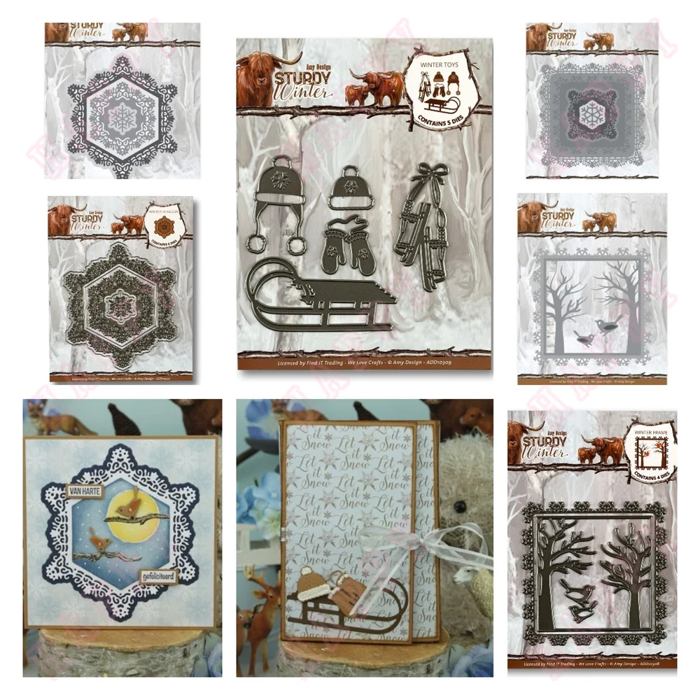 

Winter Frame Metal Cutting Dies 2023 New Arrival Mold Decoration For DIY ScrapbookING Paper Craft Knife Mould Hot Ski suit DIES