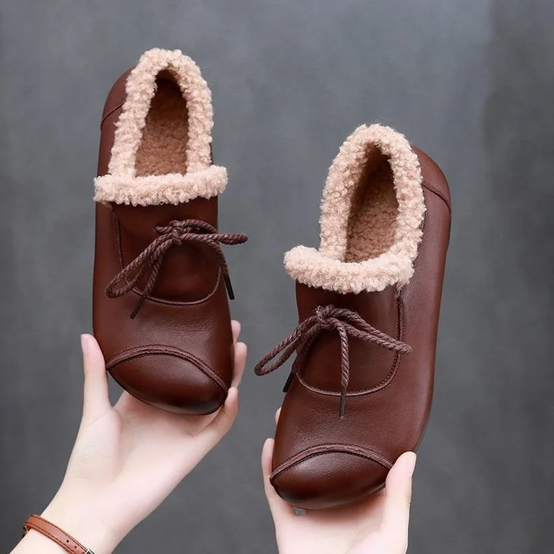 

Designer Retro Flat Shoes Women's Genuine PU Leather Loafers Woman Flats Ballerina Shoes Ladies Comfy Driving Loafers Moccasins