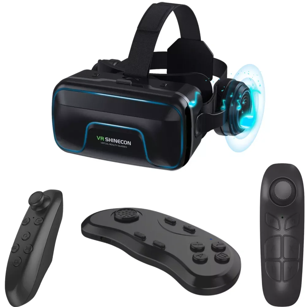 

VR Virtual Reality 3D Glasses Stereo VR Cardboard Headset Helmet for IOS Android 5.5-7.2 inch Smartphone Wireless Rocker