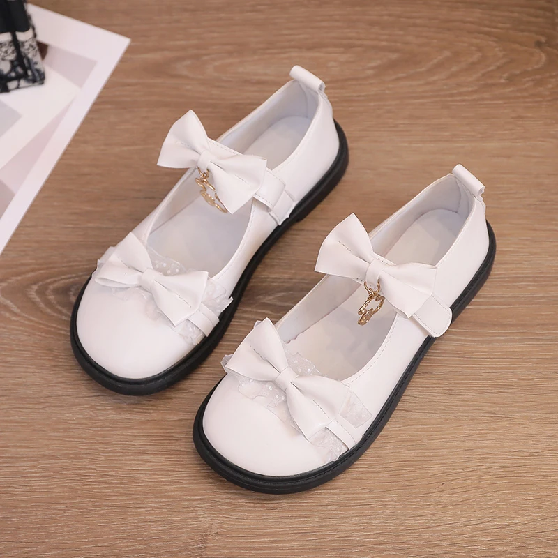 

Gothic Lolita Bow Bear Mary Jane Shoes Ladies Cute Kawaii Platform Flat Shoes Women Fashion Designer Buckle Strap Leather Shoes
