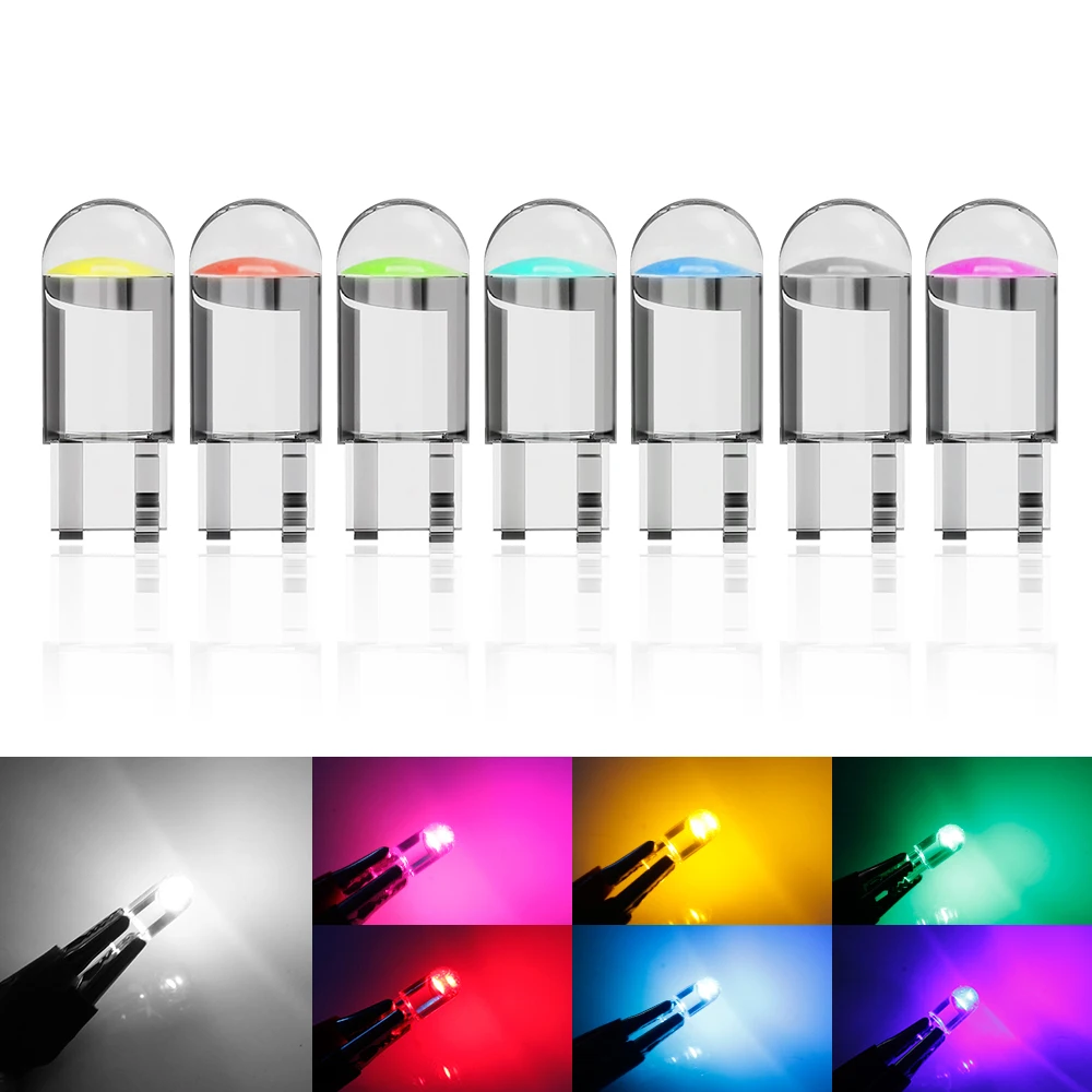 

Светодиодные Кристальные лампы mibeam 10p T10 W5W 168 194 192, COB, цветные лампы для чтения в салоне автомобиля, лампа для номерного знака 12 В
