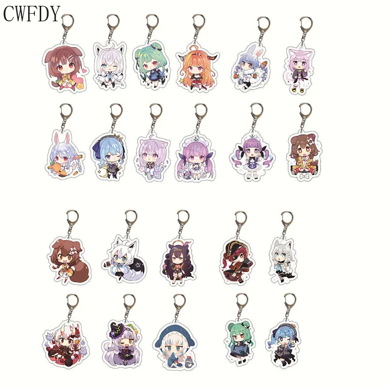 

Брелок с кулоном Youtuber lovely Hololive Vtuber, 22 шт./Лот, брелок с кулоном в виде акулы, Гаура, Гуры, Мори, Ватсона, акриловая подвеска, брелок с фигуркой, а...