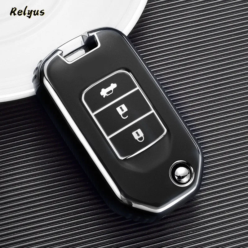 

Fashion Soft TPU Car Smart Key Case Cover for Honda Civic HRV CRV XRV CR-V Crider Odyssey Pilot Fit Accord 2 3 Buttons Keyless