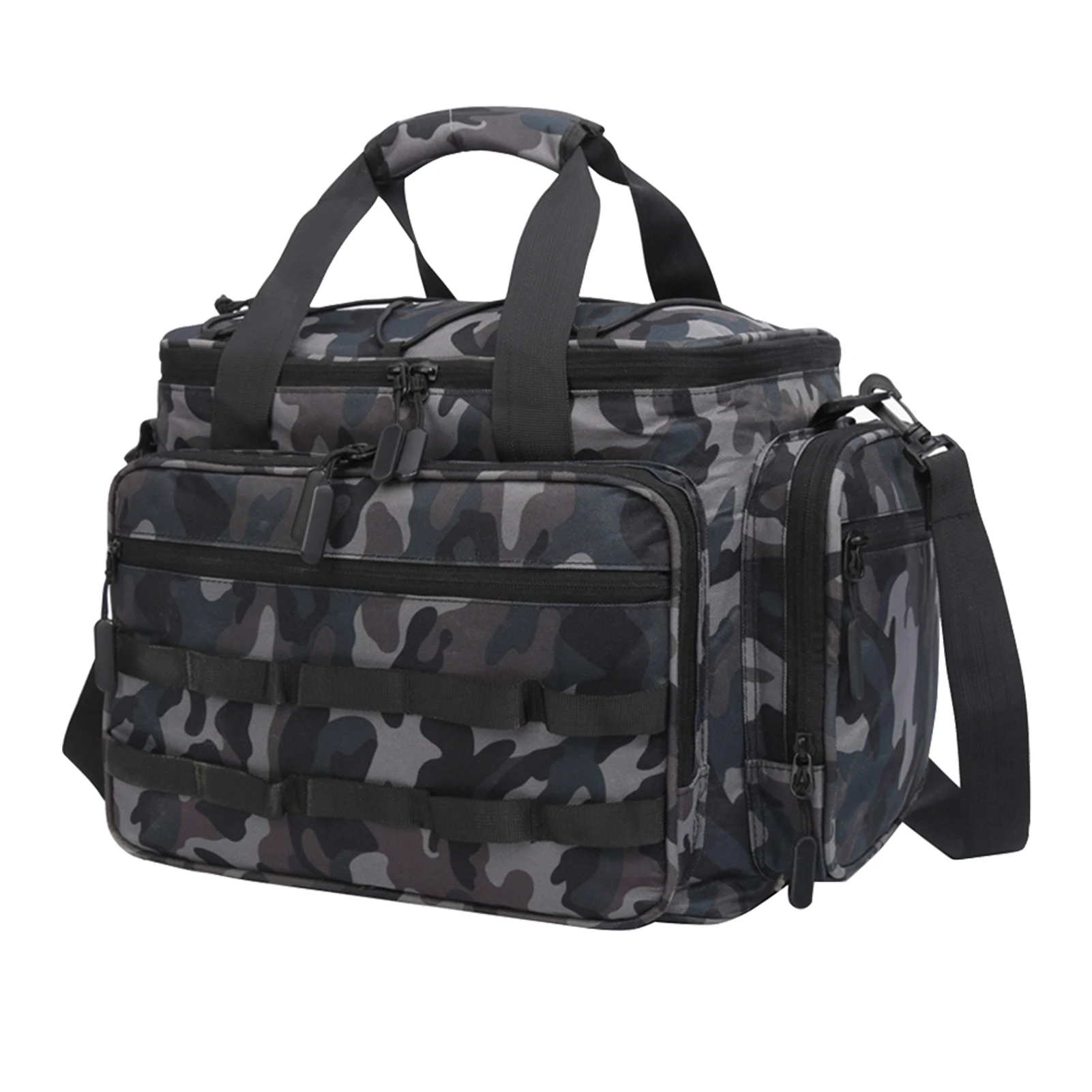 

Two Way Zipper Oxford Cloth Wear Resistant Fishing Bag Portable Hiking Large Capacity Non Slip Camping Outdoor Adjustable Strap