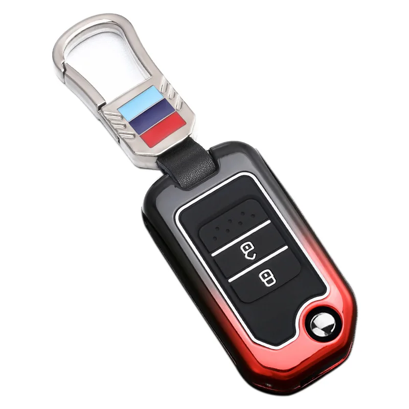 

Fashion Alloy Car Folding Flip Remote Key Fob Case Cover Shell For Honda Civic City Fit HR-V XR-V (2 Button)
