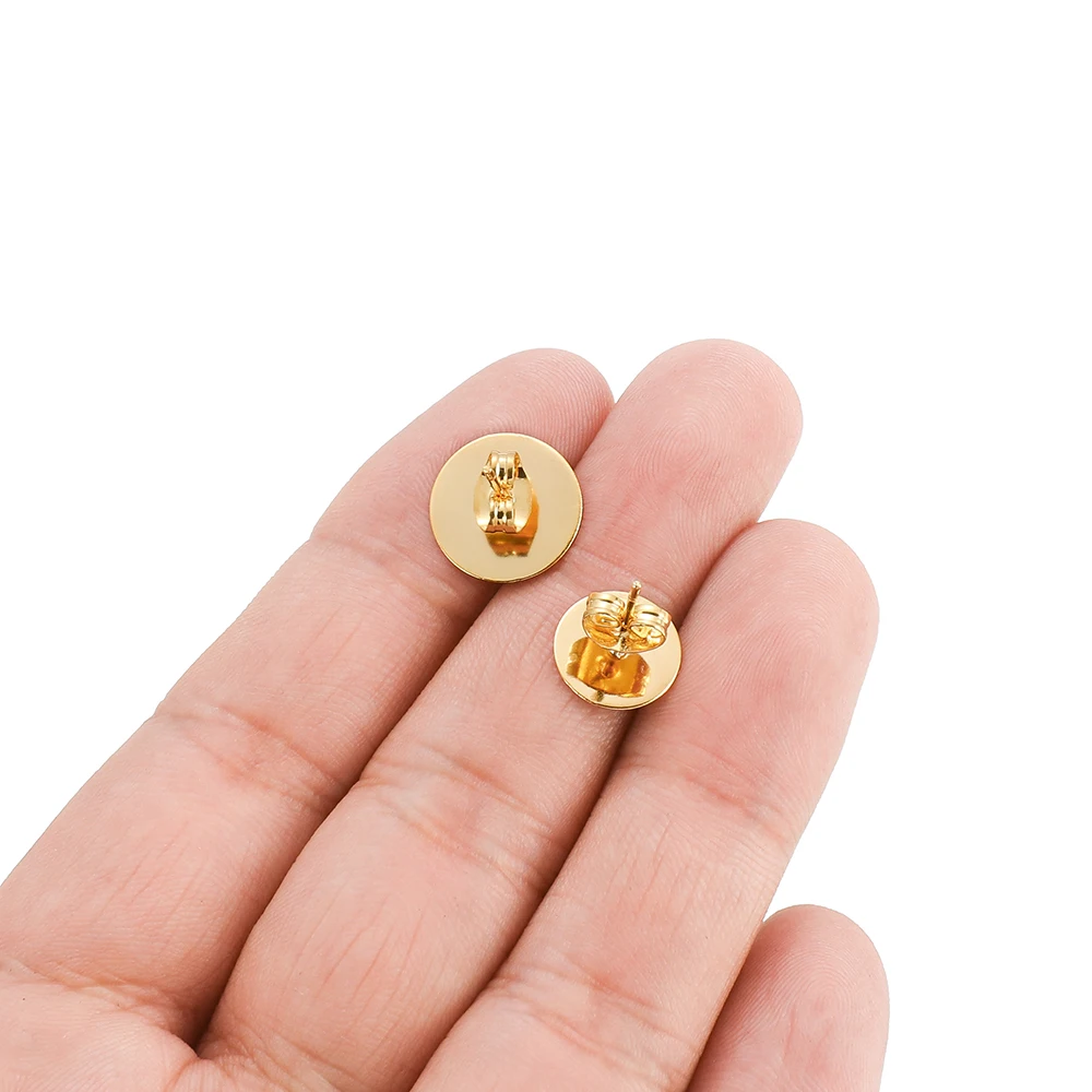 Пустое основание для сережек-гвоздиков из нержавеющей стали 50-100 шт.