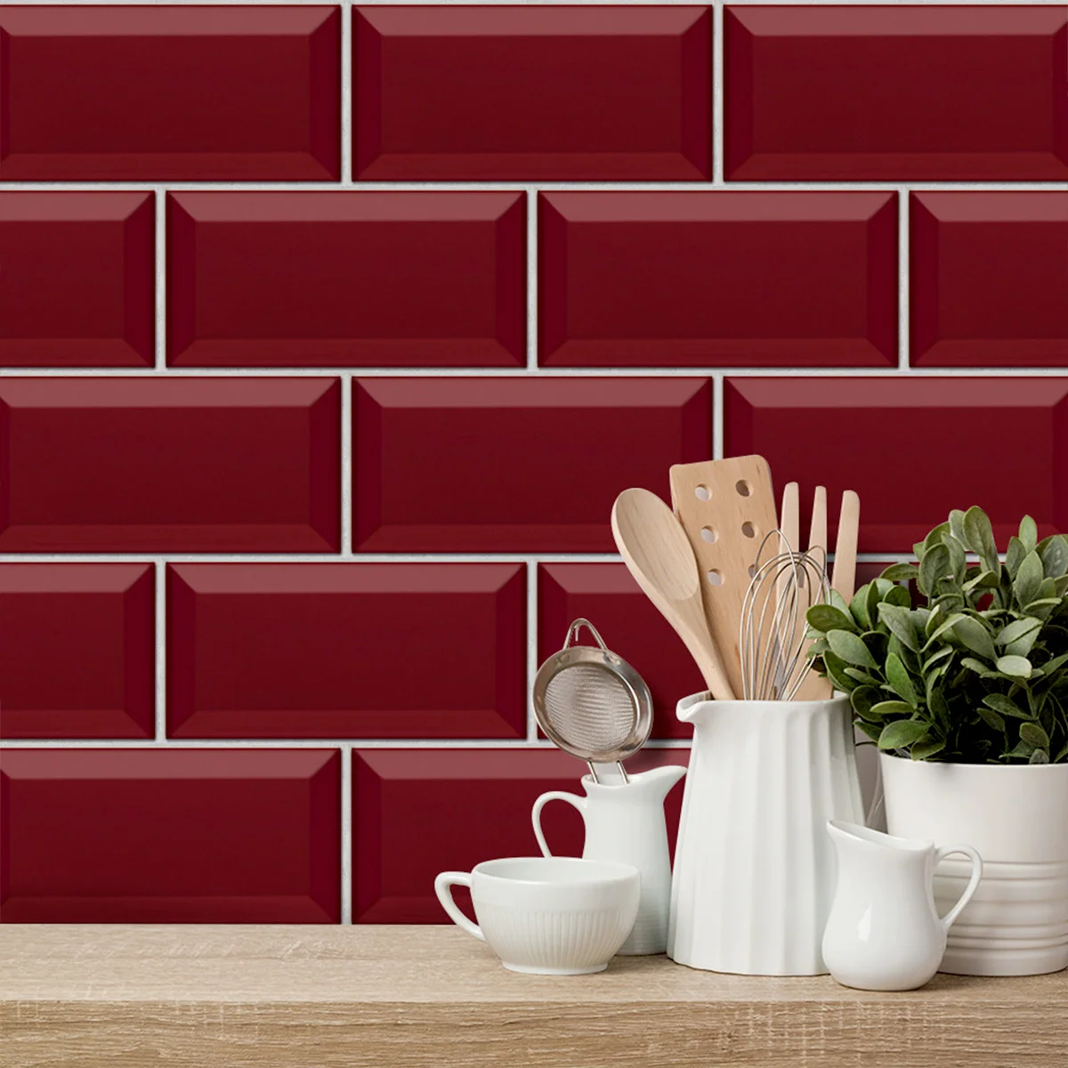 Наклейка в виде мозаичной кирпичной плитки s-Декор водонепроницаемые обои для