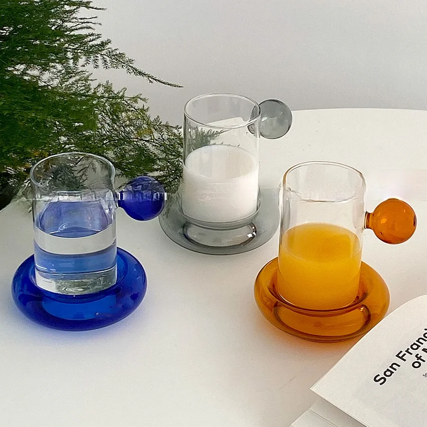 Set Transparent Coffee Glasses Set Of Transparent Glass Glasses For Coffee Garden Water Borosilicate Milk High Sets Of Nordic