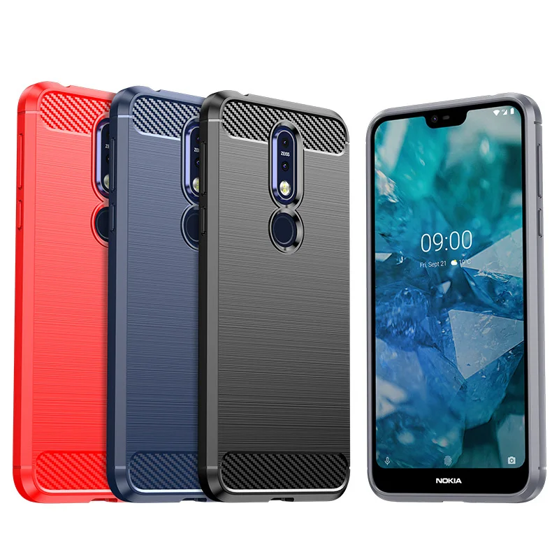 

Case for Nokia 7 7 Plus 7.1 7.2, Phone Cover for Nokia 7.1 7.2 TPU Brushed Pattern Soft Case Black Blue Red