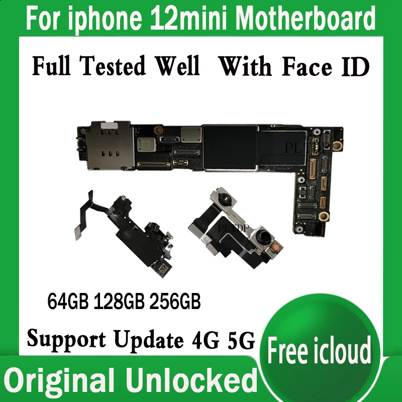 

4G 5G Cellular Network For iPhone 12 MINI Motherboard Support System Update Unlocked Logic Boards Free iCloud Full Tested well