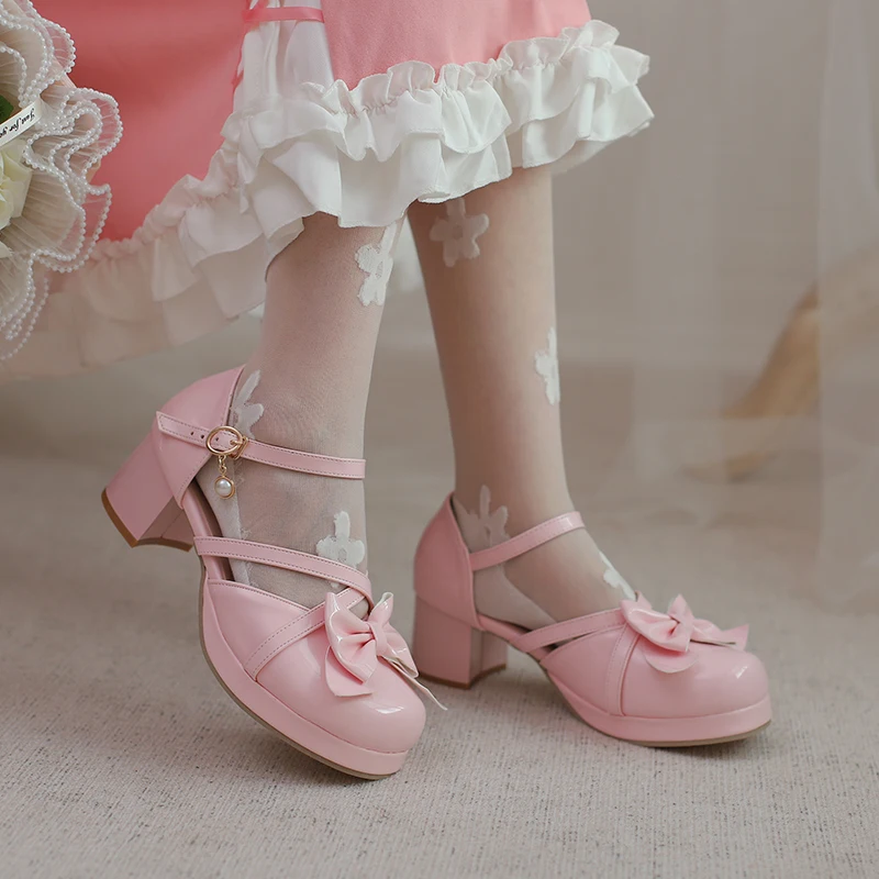 Lolita Cross-Strap Sandals with Butterfly Bow Perfect for Cosplay Tea Parties Dressing Up Down Formal Casual Wear Summer Shoes