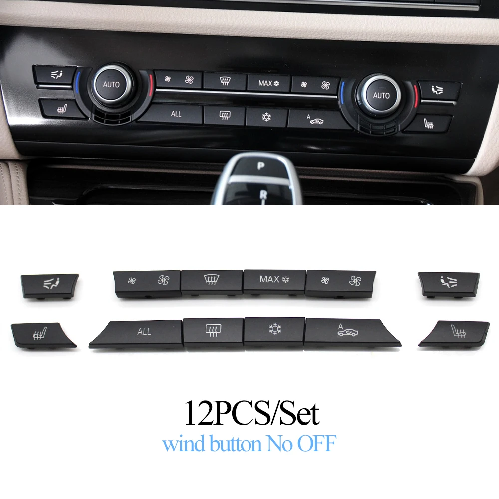 

Аксессуары для салона автомобиля, кнопка обогревателя переменного тока, 12/14 шт., колпачки для ключей, ремонтный комплект, крышка переключателя для BMW 5 6 7 серии F01 F02 F06 F07 F10 F11