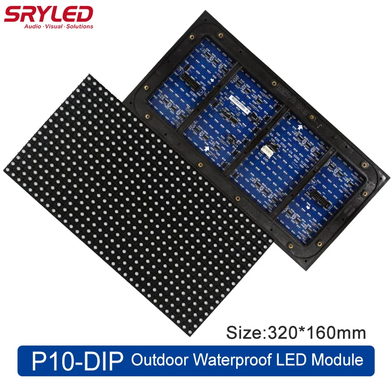 Светодиодная матричная панель для улицы P10-DIP 320 × 160 мм RGB DIP-570 HD ТВ-экран Pantalla Led
