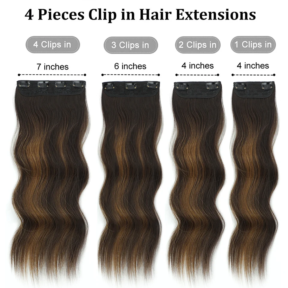 AISI HAIR синтетические 4 шт./компл. наращивание натуральных волос на заколках для