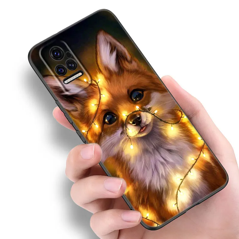 cute cartoon animal fox phone case for xiaomi mi poco x3 nfc gt m4 m3 12 11t 10t pro a3 11 lite ne 5g 12x 11i f3 black cover free global shipping