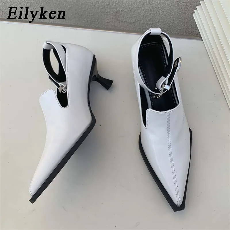 

Eilyken/Новое поступление; Женские туфли-лодочки с пряжкой на ремешке; Модные туфли без задника с острым носком на низком каблуке; Повседневные ...