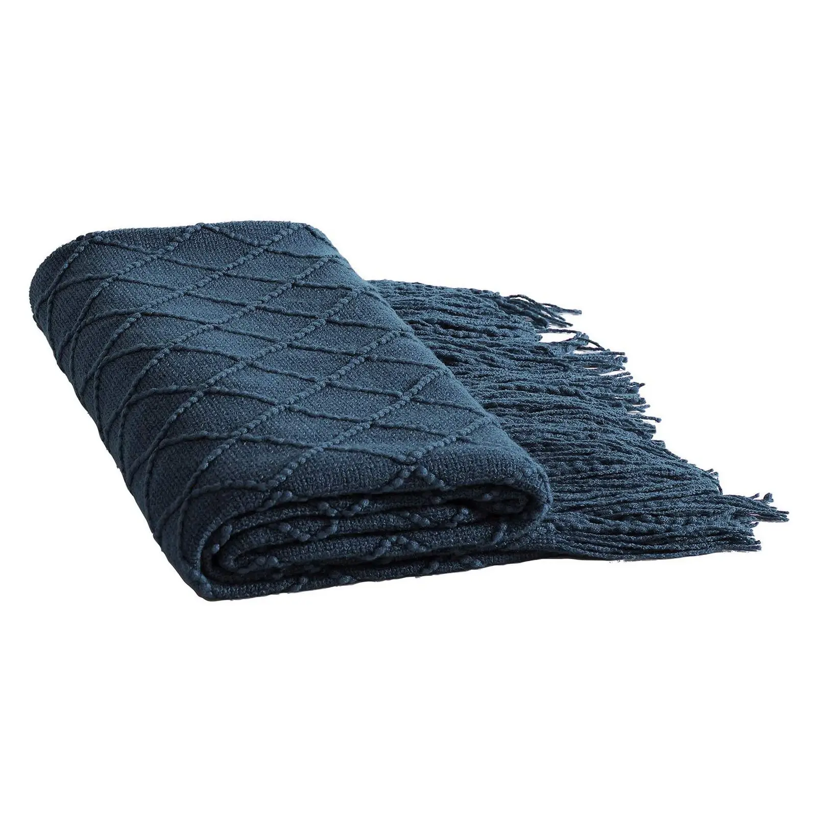 

Ромбиковое акриловое вязаное плетеное одеяло, мягкий плед для сна с кисточкой для кровати, дивана, путешествия, пикника, подходит для всех с...