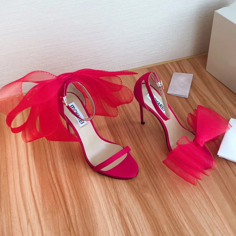 

French topchareichoo women's shoes are most worthy of classic style 9.5cm high heels diamond ribbon, logo, breathable mesh gauze