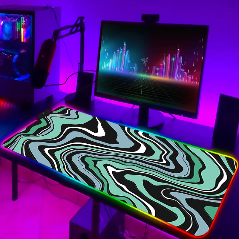 Фото RGB игровой коврик для клавиатуры, жидкий коврик для мыши Strata, Аниме настольный коврик для ПК, игровой эргономичный коврик для мыши, коврик дл... №4