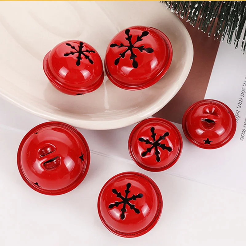 30mm 40mm Red White Cross  Jingle Bell Charms Necklace Pendant Bracelet Christmas Hanging Charms Jewelry Findings Decoration