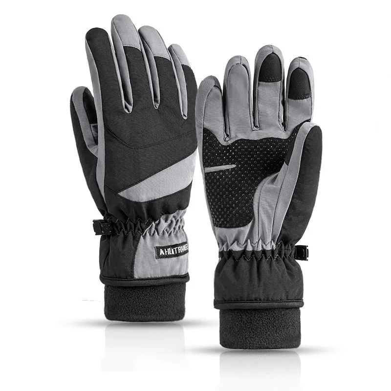 Men Winter Gloves Warm Ski Gloves Touch Screen Fleece Snowboard Ultralight Waterproof Motorcycle Thermal Black Gloves guantes