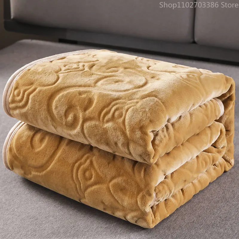 

Coral Fleece Bed Blanket Flannel Travel Blanket Quilt Summer Air Conditioner Blanket Warm Blanket Bedspread Sofa Decor Blanket