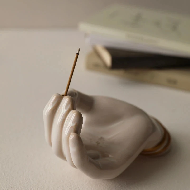 Креативный керамический держатель для благовоний с трехмерной ладонью