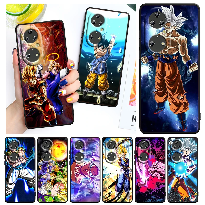 

Anime Goku Dragon Ball For Huawei P50 P40 P30 P20 Pro Plus P10 P9 P8 Lite 2019 2017 RU E Mini Black Funda Capa Phone Case