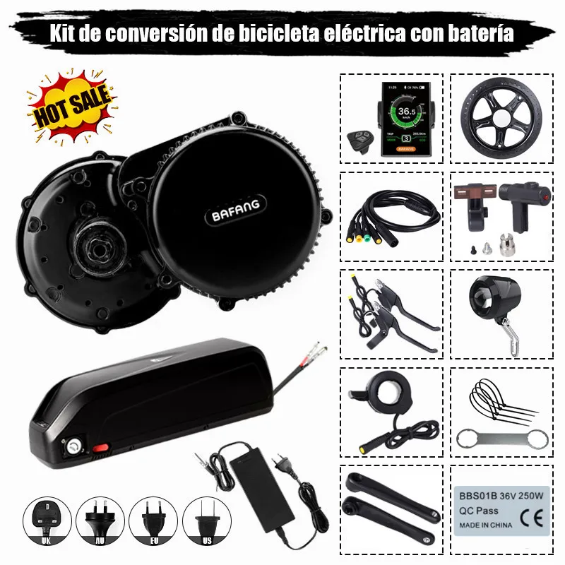 Комплект электромотора Bafang BBS02B BBS02 48 В 750 Вт средний привод 52 в 13 Ач литий-ионный