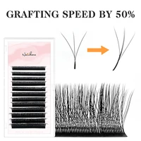 natuhana 3d w shaped 2 0 soft lash extension supplies 0 07 black eyelashes natural makeup easy fan y clusters private label