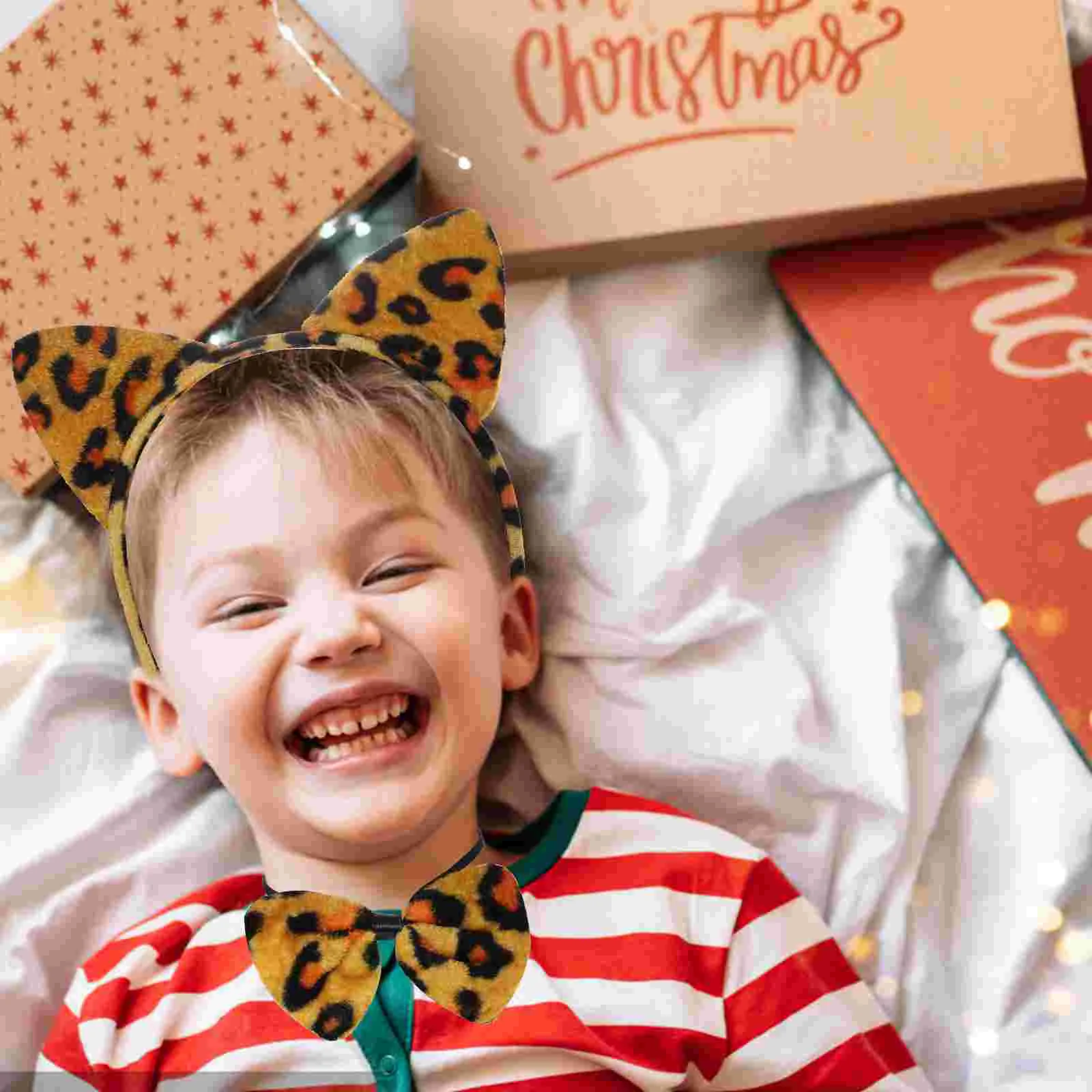 

Leopard Print Clothing Set Cosplay Costume Accessory Accessories Tail Cat Ears Headband Animal Prom Suits