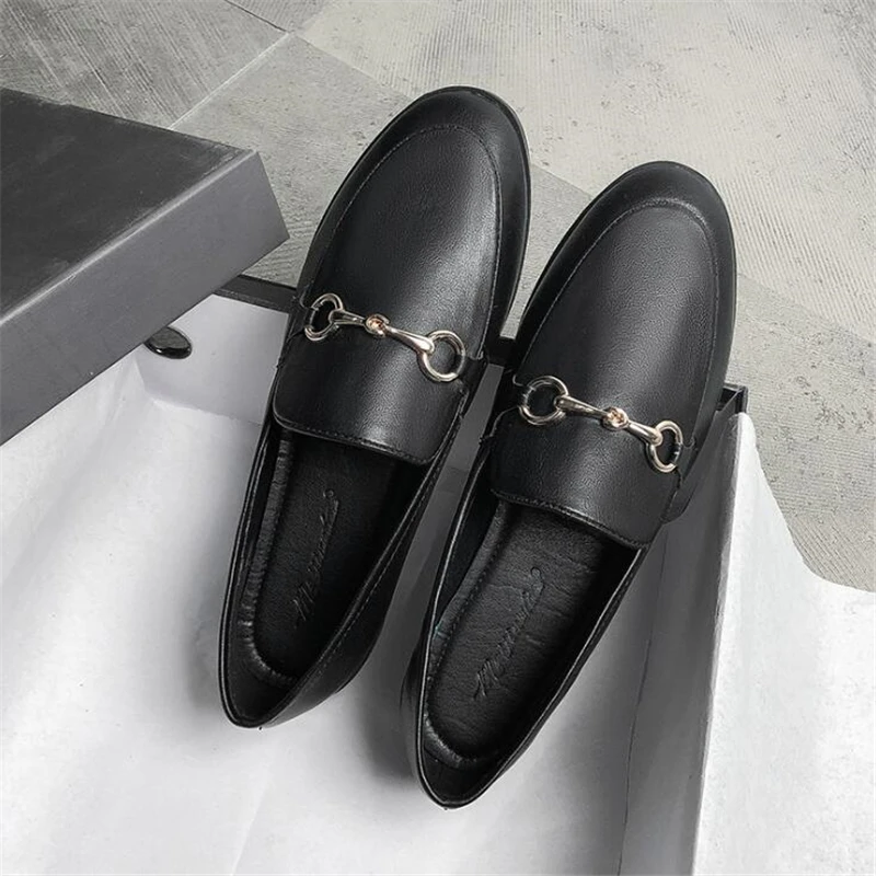 Women Leather Flats Loafers Women's Designer Flat Ladies Casual Shoes Female Footwear