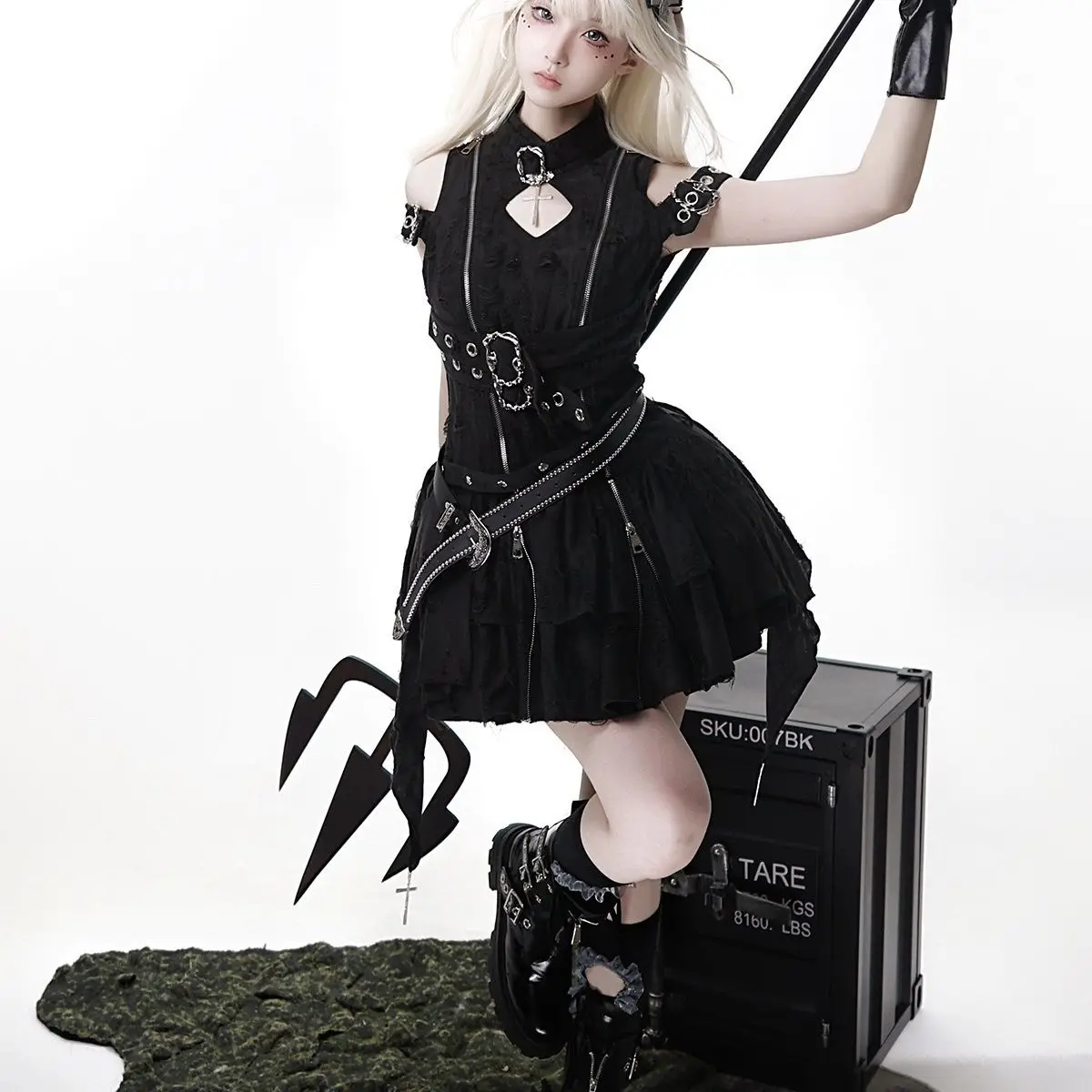 Фото Coalfell Original Hunter Лолита Платье Летнее Платье Лолиты Темный Готический Ретро Панк Cos Костюм Женский №4