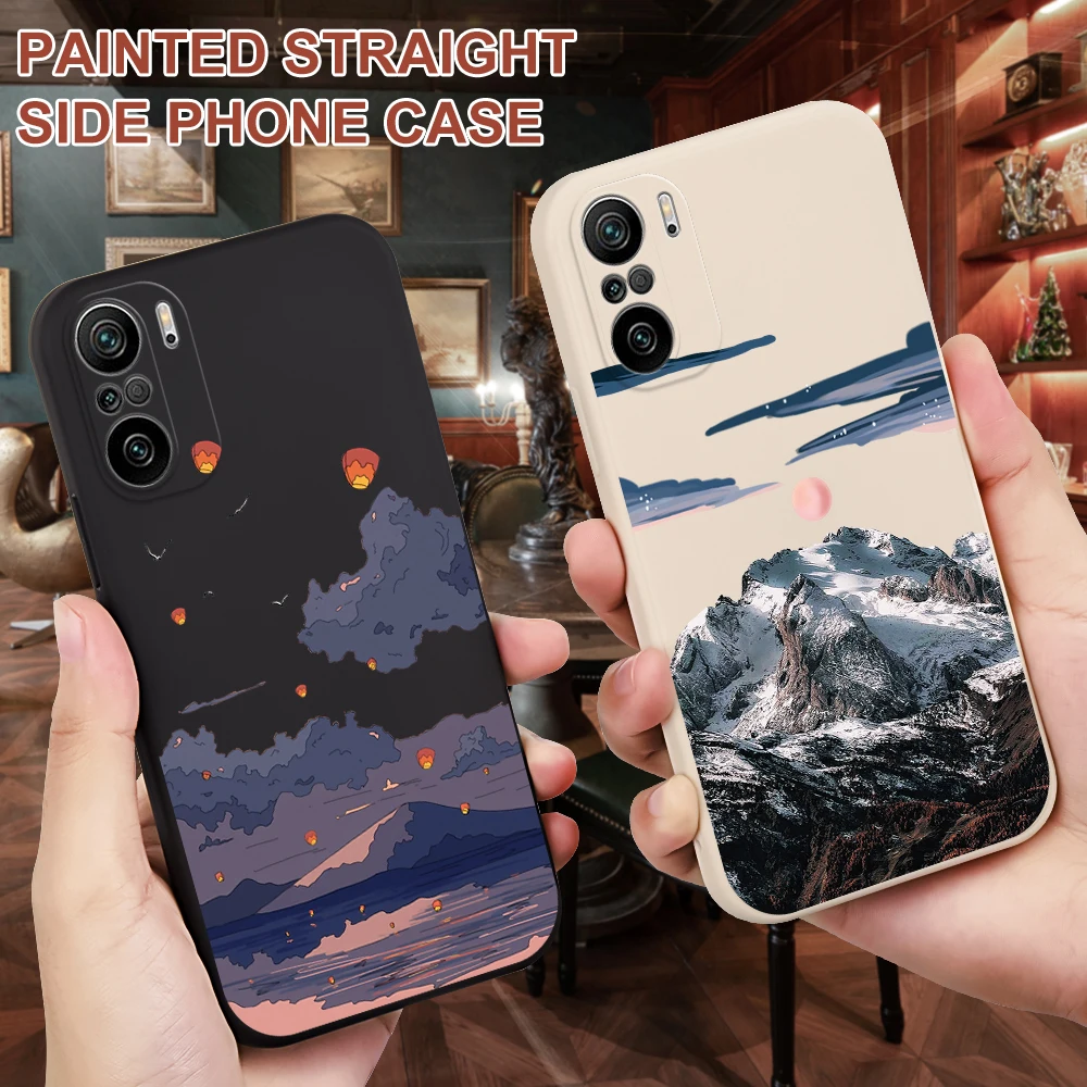 

Landscape Phone Case For Xiaomi Redmi Note 11 Pro Plus 10 9 Pro Max 11s 9s Cover Funda For Redmi 9T 9C 9A Silicone Painted Case