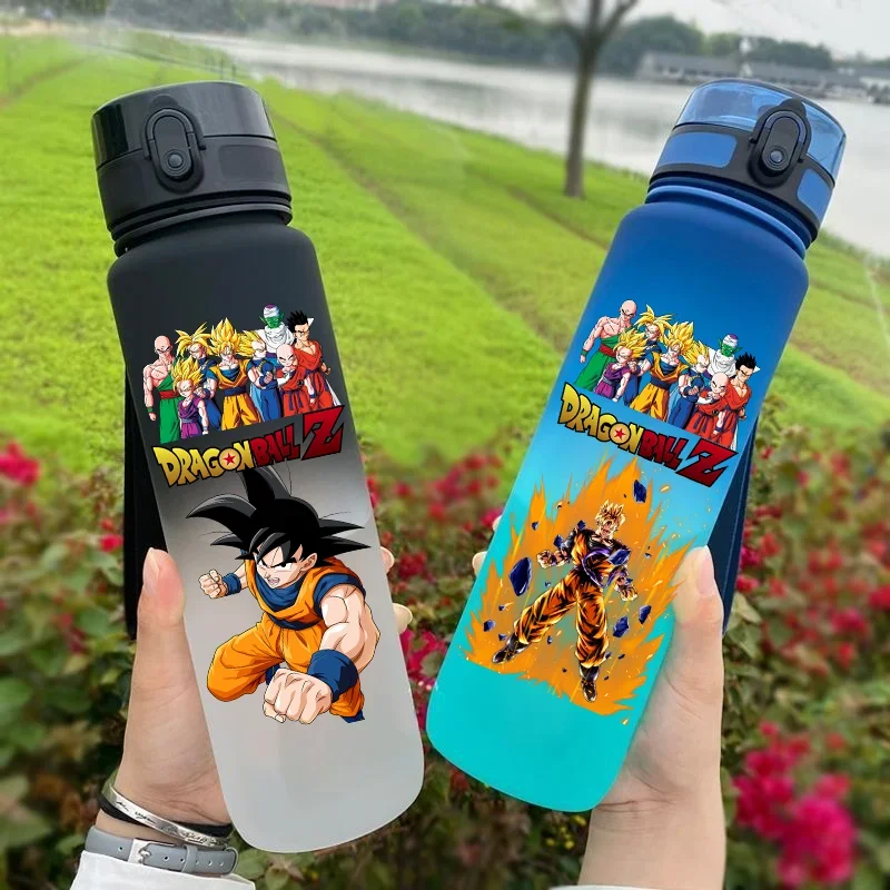 Фото 650ml Dragon Ball Water Bottle Son Goku Super Saiyan Large Capacity Drinking Cup Portable Outdoor Sports Water Cup Holiday Gifts №1