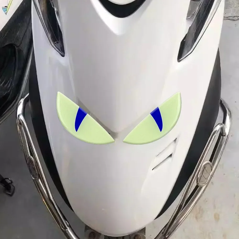 Светящаяся наклейка кошачий глаз на автомобиль 3D глаза демона мотоцикл