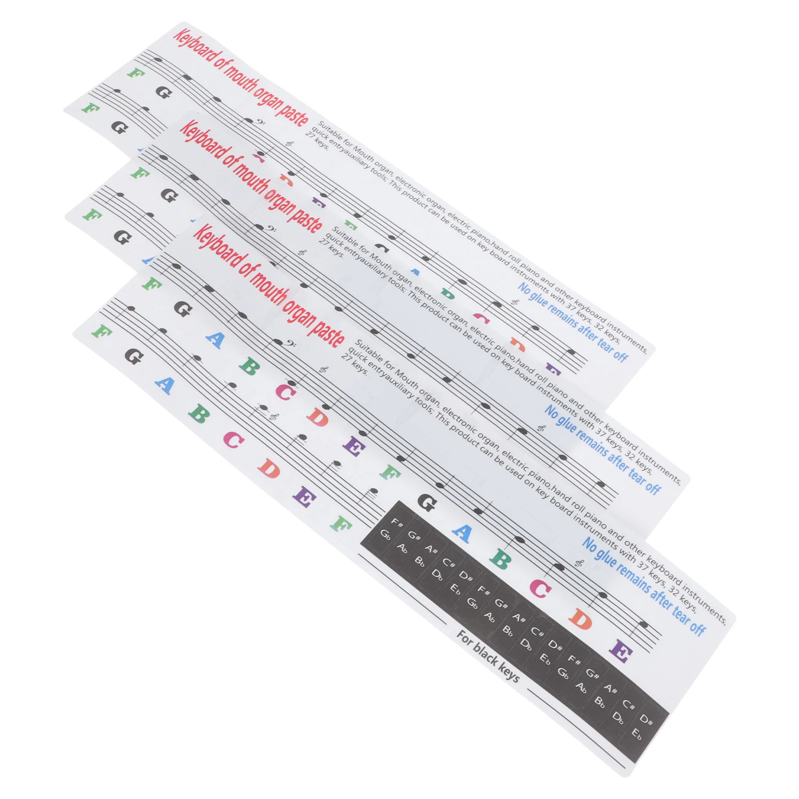 

3 Pcs Electronic Accessories 32 Key Piano Key Stickers Harmonica Kids Melodica Sticker Piano Chord Stickers Music Keyboard