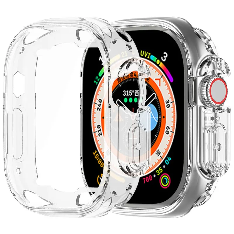 

360 Full Soft Clear TPU Screen Protector Case For Apple Watch 8 Ultra 49mm IWatch 7 6 5 4 3 2 38 40 44mm 45 mm Transparent Cove